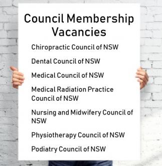 A sign listing the Councils with vacancies